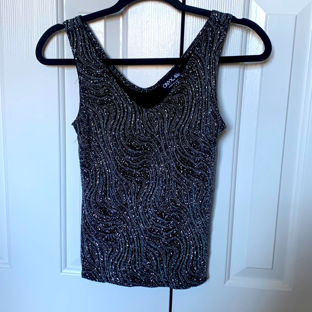 Black and Silver Sparkly Women’s Tank Onyx Nite